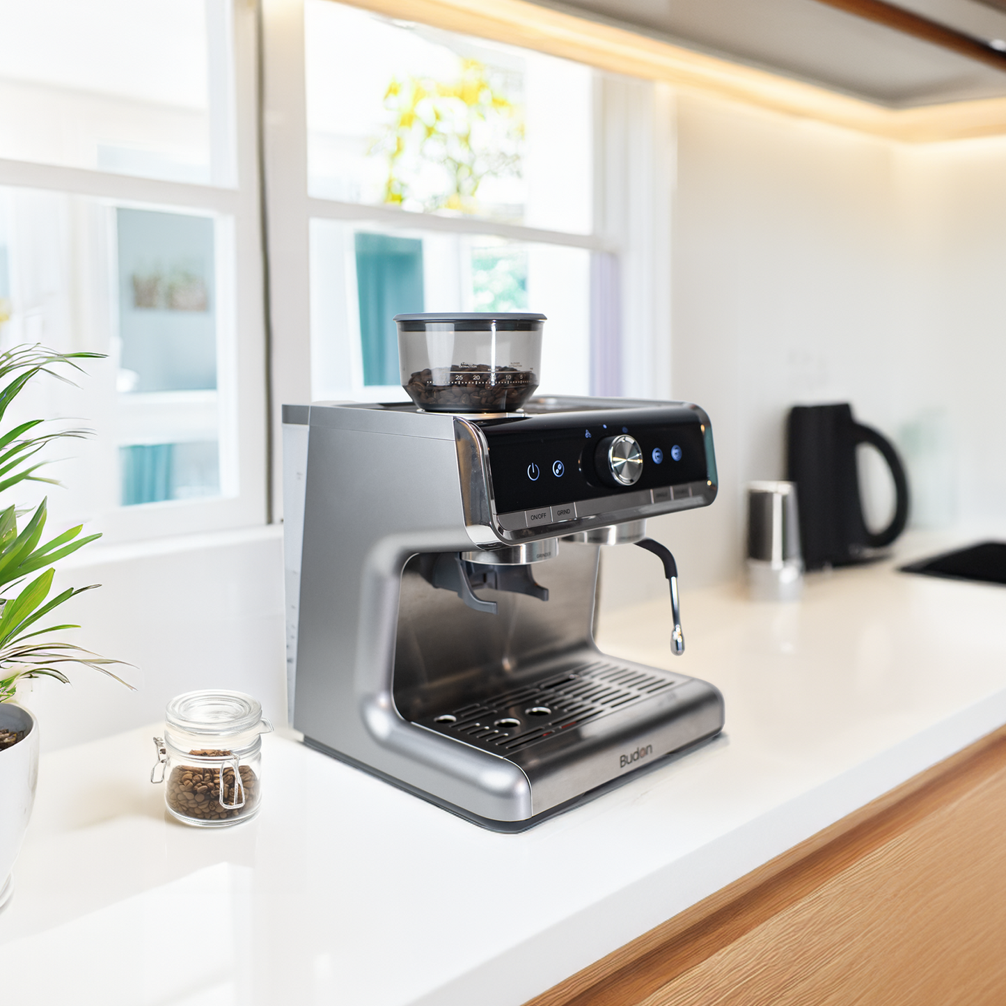 Budan Espresso Machine with In Built Grinder | Semi Automatic Coffee Machine