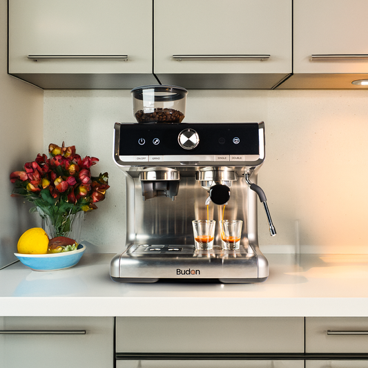 Budan Espresso Machine with In Built Grinder | Semi Automatic Coffee Machine