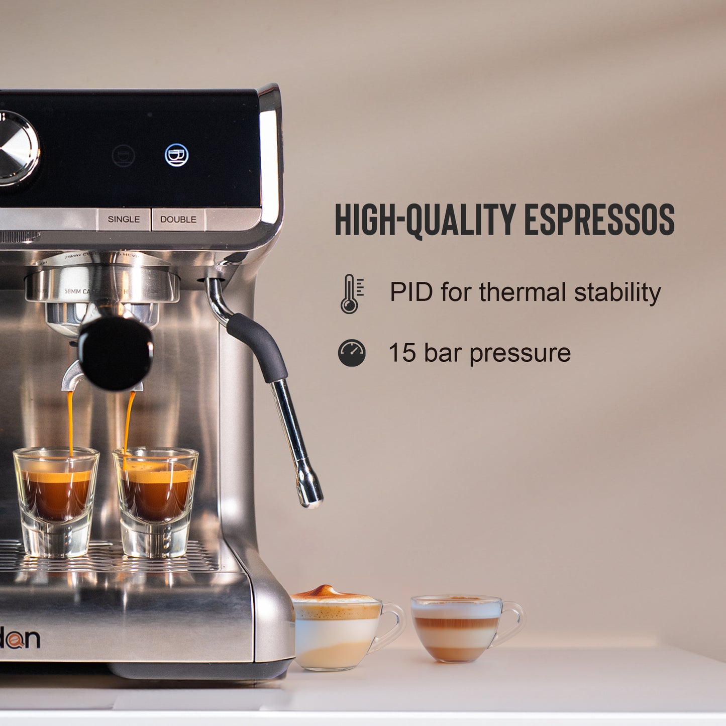 Budan Espresso Machine with In Built Grinder | Semi Automatic Coffee Machine