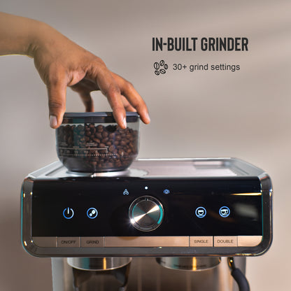 Budan Espresso Machine with In Built Grinder | Semi Automatic Coffee Machine